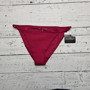 Tori Praver Bikini Bottom Womens Medium Cranberry Rib Marais Swim High Leg NWT